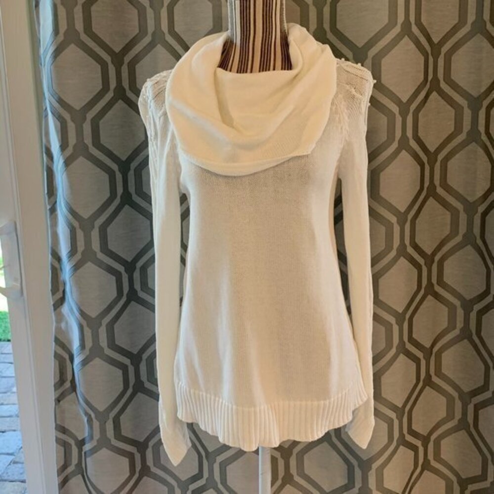 Belldini Cowlneck Pearl Knit Sweater